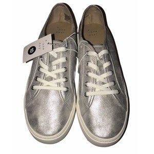 a new day Womens Silver Platform Casual Sneakers Size 10